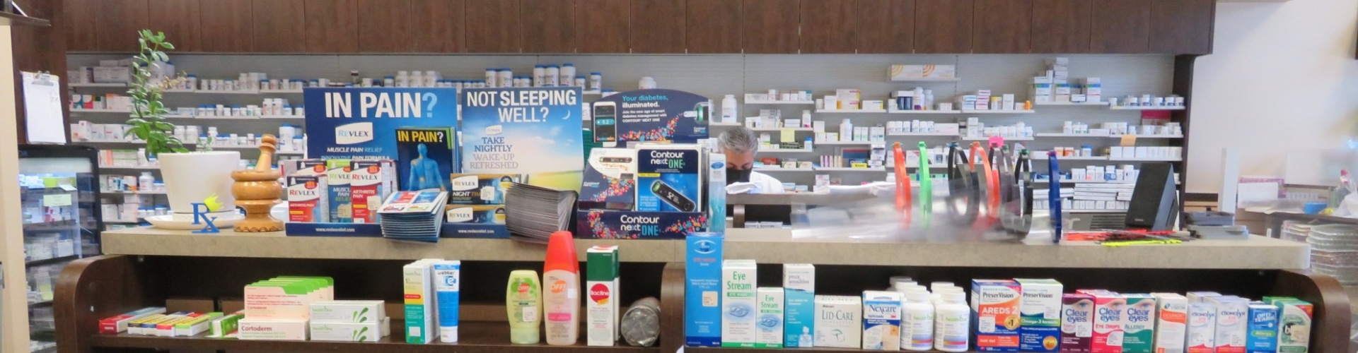 Refill prescriptions in Crown Point Pharmacy, Hamilton